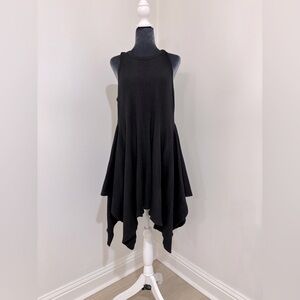 Kinly Variegated Rib Dress In Black Size L